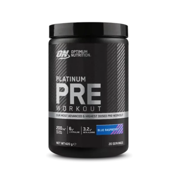 PLATINUM Pre Workout - Optimum Nutrition (modrá malina, 420 g) (64957-2-525g-blueraspberry)