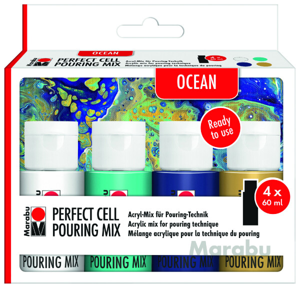 Marabu Ocean Pouring sada 4 x 60 ml