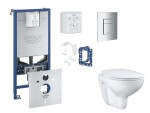 GROHE - Rapid SLX Set předstěnové instalace, klozetu, sedátka SoftClose, tlačítka Skate Cosmopolitan a sady pro vhazování tablet, chrom SANI11BB2125