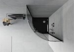 MEXEN/S - Rio čtvrtkruhový sprchový kout 90 x 90, grafit, chrom + vanička se sifonem Flat, černý 863-090-090-01-40-4170