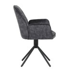 Židle jídelní a konferenční, černá látka v dekoru žíhaného sametu, kovové černé nohy