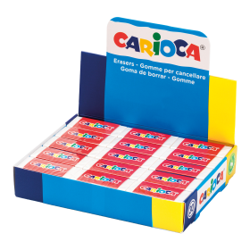 Carioca obdélníková pryž, bílá, displej, 30 ks
