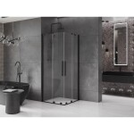 MEXEN/S - Velar Duo čtvercový sprchový kout 90 x 90, transparent, černá 871-090-090-02-70