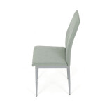 Židle jídelní, zelená látka, šedé kovové nohy