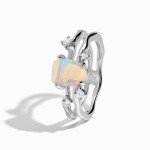 Royal Fashion stříbrný prsten GU-DR24616R-SILVER-NATURALOPAL-SAPPHIRE Velikost: 5 (EU: 49-50)