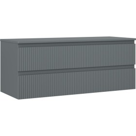 MEXEN/S - Rivel koupelnová skříňka pod umyvadlo 120 cm s deskou, 2 zásuvky, reliéf , grafit mat 91A20-12047-2-BFFC66