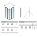 H K - Čtvercový sprchový kout MELODY F5 R808, 80x80 cm s jednokřídlými dveřmi, rohový vstup SE-MELODYF5R808