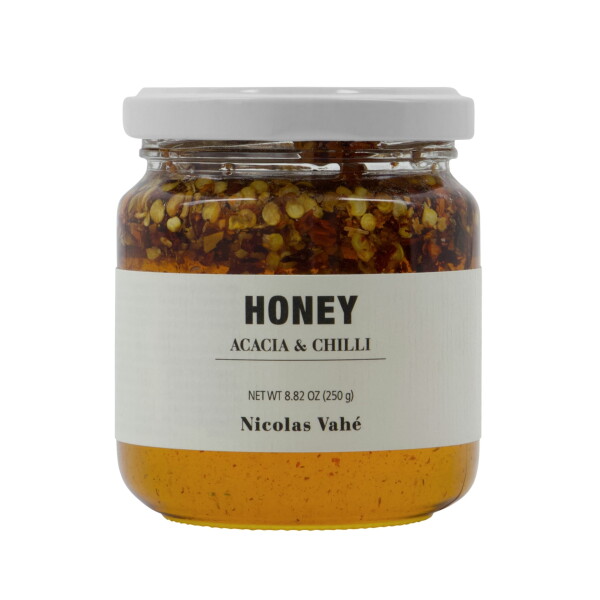 Nicolas Vahé Akátový med s chilli 250 g, žlutá barva, sklo
