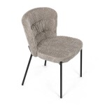 Židle jídelní, lanýžová látka, černé kovové nohy.