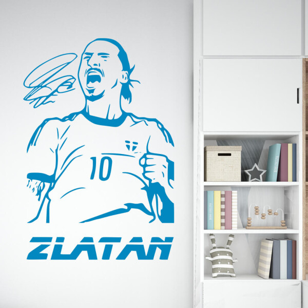 Samolepka Fotbalista Zlatan Ibrahimovič Barva: modrá, Velikost: 80 x 54 cm