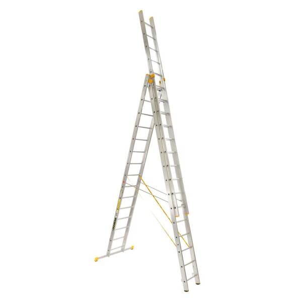 Žebřík AL, trojdílný, 3x15 příček, 10,9m, ALVE FORTE PROFI PLUS 8615