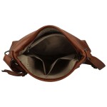 Stylová dámská koženková crossbody kabelka Orniva, hnědá