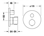 DURAVIT - C.1 Vanová termostatická baterie pod omítku, pro 2 spotřebiče, chrom C15200018010