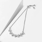 Náramek Swarovski Elements Daisy, Stříbrná Nastavitelná