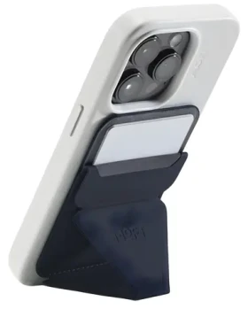 Moft Movas Snap-On MagSafe tmavě modrá / Peněženka a stojánek / MagSafe / 2 karty (MS007MP-1-MO-NVBU)