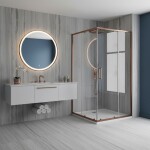REA/S - Sprchový kout City 80x100 Brush Copper Se sprchovou vaničkou Savoy KPL-K6981