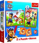 Trefl Puzzle Tlapková patrola v akci / 30+48 dílků+pexeso - Trefl