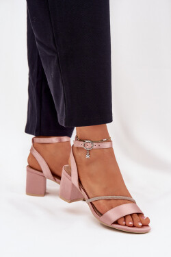 Dámské Sandály Na Podpatku S Krystaly Vinceza 20268 Béžové 38