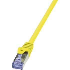 LogiLink CQ3087S RJ45 síťové kabely, propojovací kabely CAT 6A S/FTP 7.50 m žlutá samozhášecí, s ochranou 1 ks