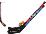 Hokejka pozemní 2ks plast 92cm + florbalový míček + puk v síťce