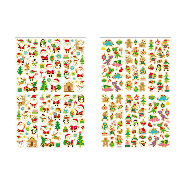 Vánoční samolepky se zlatým okrajem