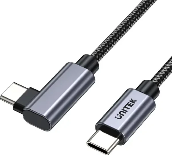 Unitek Kabel USB-C 90° / Kabel / USB-C (M) - USB-C (M) / 3 m / PD 100W (C14123BK-3M)