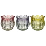 Ib Laursen Skleněný svícínek na čajovou svíčku Tulip Color červený, multi barva, sklo