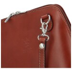 Módní dámská kožená crossbody kabelka Adiara, hnědá