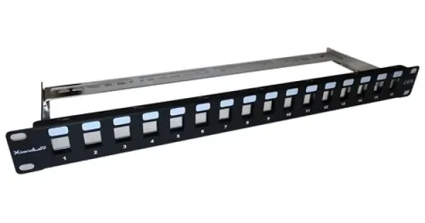 Xtendlan patch panel 19" keystone stíněný / Patch panel / Cat6a / 16 portů / STP (XL-PP19-16C6AS-B)