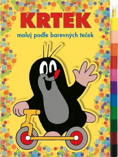 AKIM Maluj podle barevných teček Krtek + MAXI voskovka