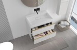 CERANO - Koupelnová skříňka Velora - bílá matná, úchytka zlatá + umyvadlo z lit. mramoru Vita - bílá matná - 70x63x46,5 CER-8050BD84006
