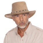 Bushman Pánský a dámský kožený klobouk One Ten, khaki L