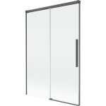 MEXEN/S - Rox vanová zástěna 2-křídlová posuvná 120 x 150, transparent, grafit kartáčovaná 8C9-120-001-66-00