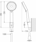MEXEN/S - R-75 sprchová souprava, chrom / bílá 785755052-02