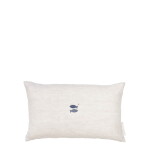 Bastion Collections Lněný polštář s výplní Naturel / Fish in blue 30 × 50 cm, přírodní barva, textil
