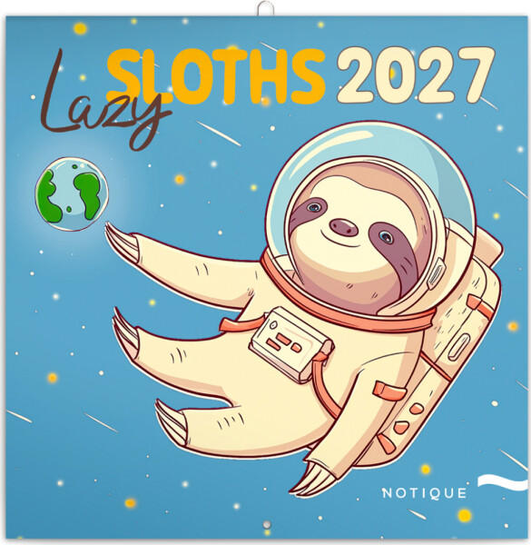 Kalendář 2027 poznámkový: Pohodoví lenochodi, 30 x 30 cm
