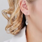 Stříbrné visací náušnice se zirkony Lina - stříbro 925/1000, Stříbrná