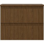 MEXEN/S - Rivel koupelnová skříňka pod umyvadlo 60 cm s deskou, 2 zásuvky, reliéf , ořech 91A20-06047-2-BFFC86