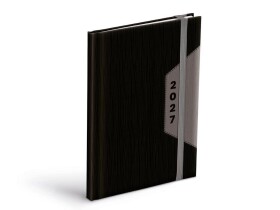 Týdenní diář 2027 MFP A5 T805 PU s gumkou černý-šedý