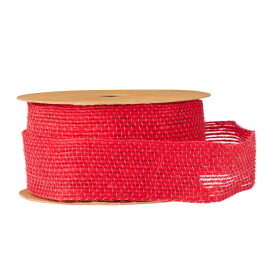 Ib Laursen Jutová stuha Red – 5 m, červená barva, textil