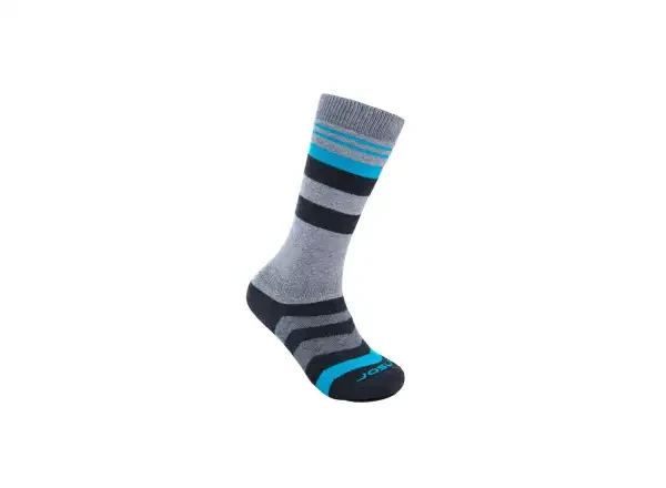 SENSOR PONOŽKY SLOPE MERINO dětské šedá/černá/tyrkys