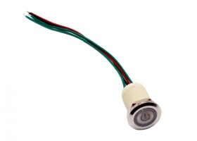 LED IP68 spínač - Bílé podsvícení, 19 mm, 12 - 24V