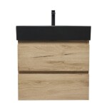 Koupelnová skříňka 2 zásuvková s umyvadlem SAT B-Way 59x50x45 cm dub mat BWAY260OAKU2B2B BWAY260OAKU2B2B