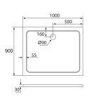 H K - Třístěnný sprchový kout Style U3 90x100x90 L/P varianta včetně sprchové vaničky z litého mramoru SE-STYLEU39010090/THOR-10090