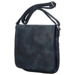 Dámské koženkové crossbody s klopou Debora, modrá