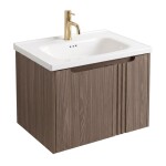 REA - Koupelnová skříňka s umyvadlem Rivo DB86-60L-1 Dark 60cm REA-M0604