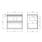 AQUALINE - ALTAIR sestava koupelnového nábytku, š. 67,6 cm, bílá/dub emporio AI270-01