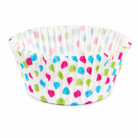 Cake star papírové košíčky na muffiny a cupcakes barevné 50x30 mm 100ks-vzor 3