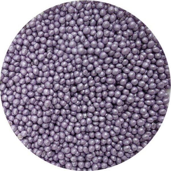 Cukrovo-rýžové perly levandulové perleťové 3-4mm 80g - I LOVE CAKES