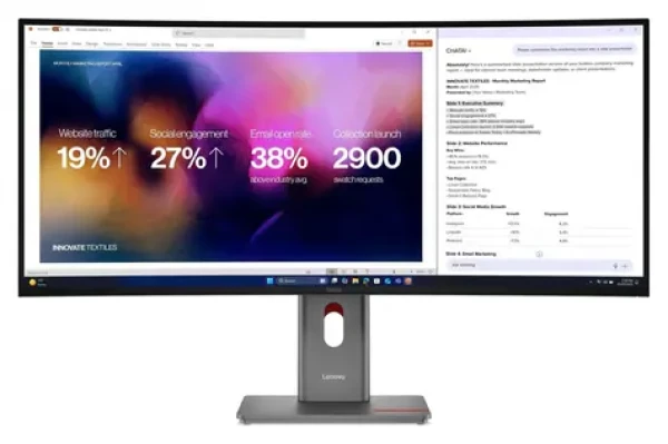 39,7" Lenovo ThinkVision P40WD-40 černá / Monitor / IPS / 5120x2160 / 21:9 / 120Hz / 4ms / 400cd/m2 / Thunderbolt 4 (64B4XAT1EU)